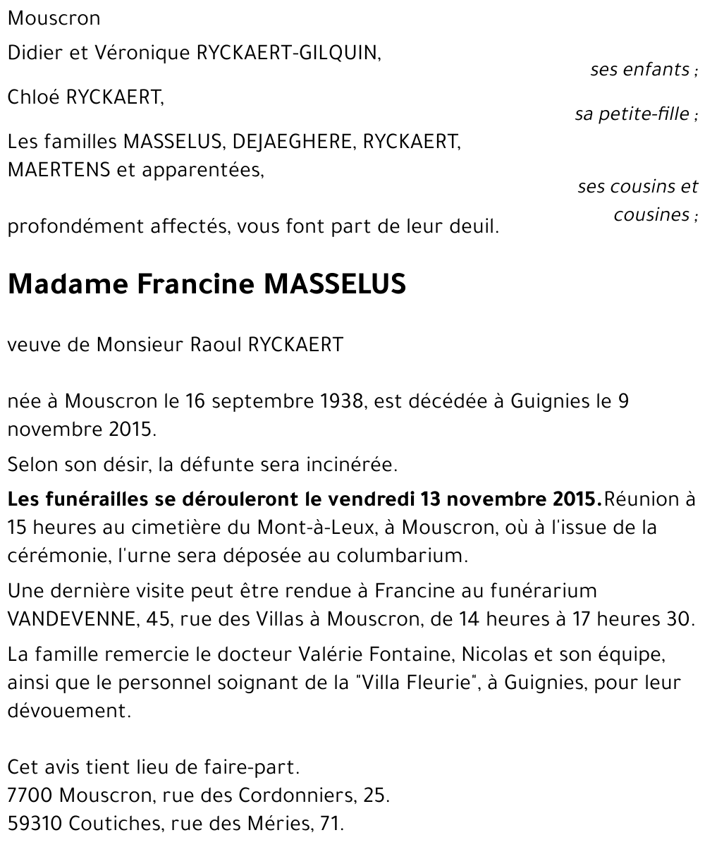 Francine MASSELUS
