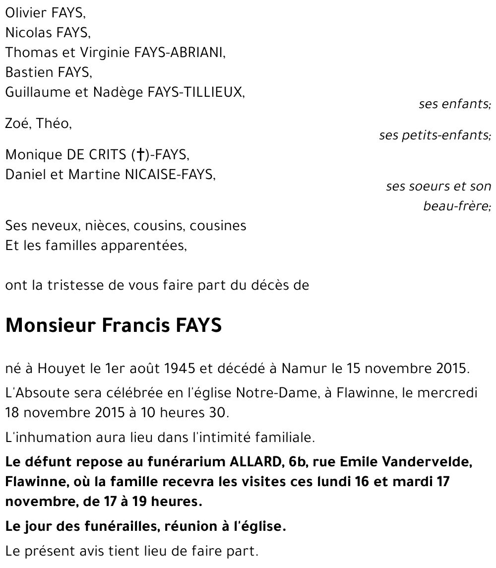 Francis FAYS