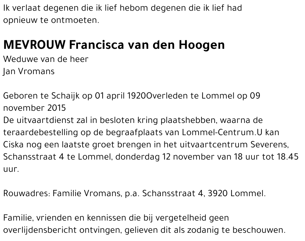 Francisca van den Hoogen
