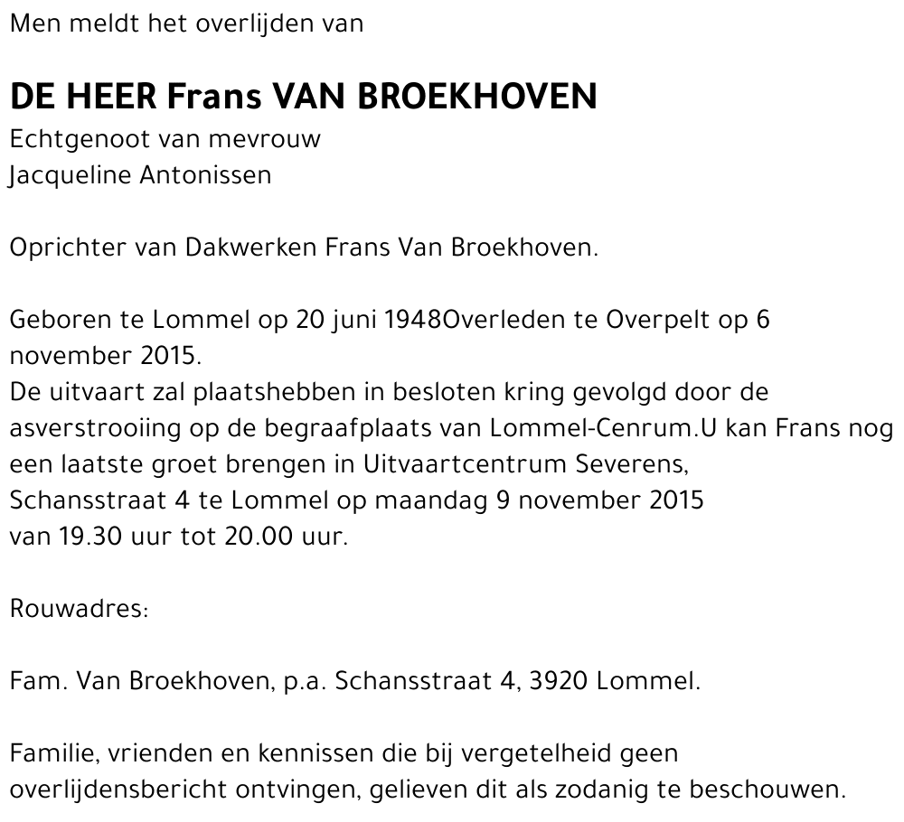 Frans Van Broekhoven