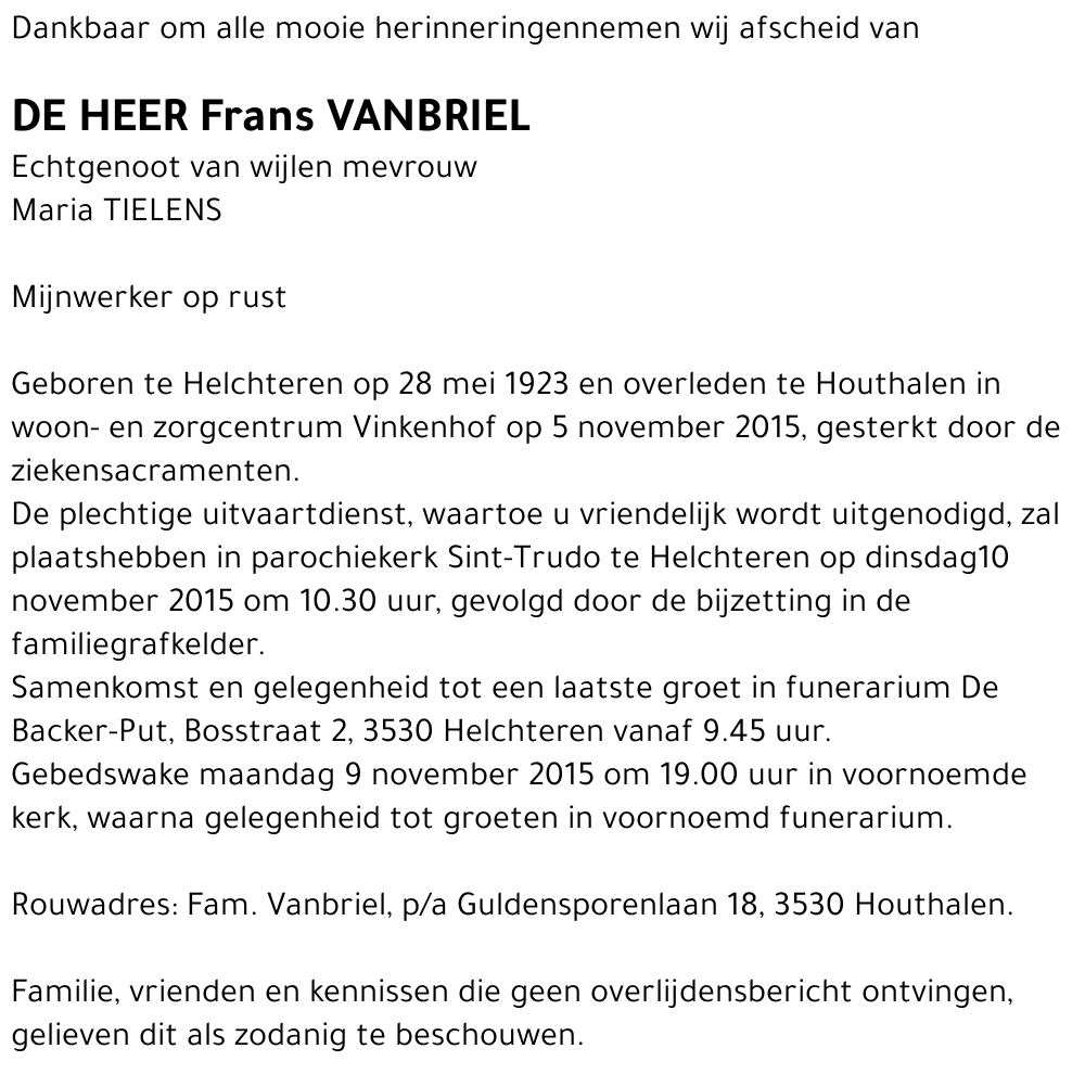 Frans VANBRIEL