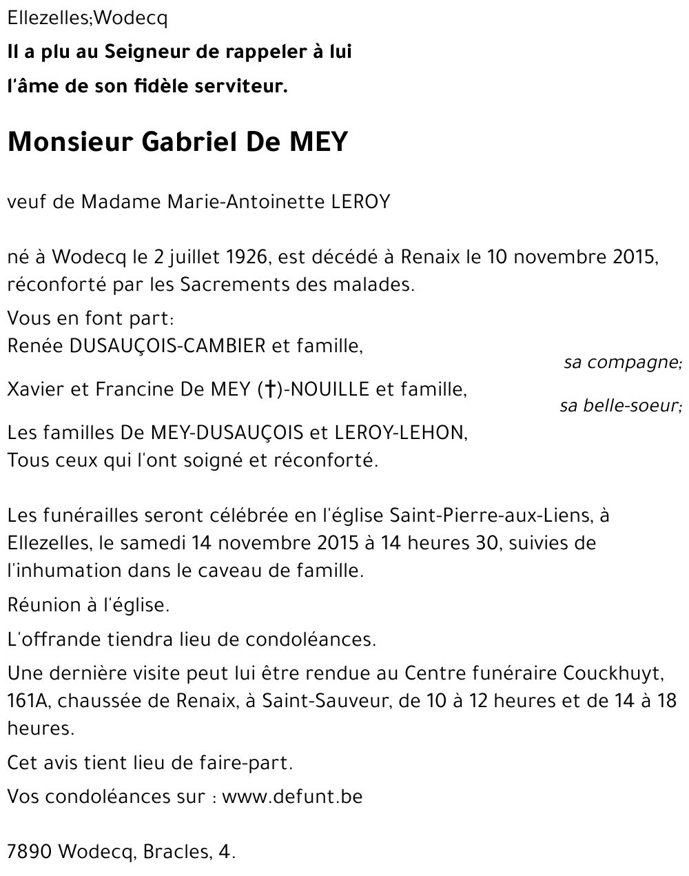 Gabriel De MEY