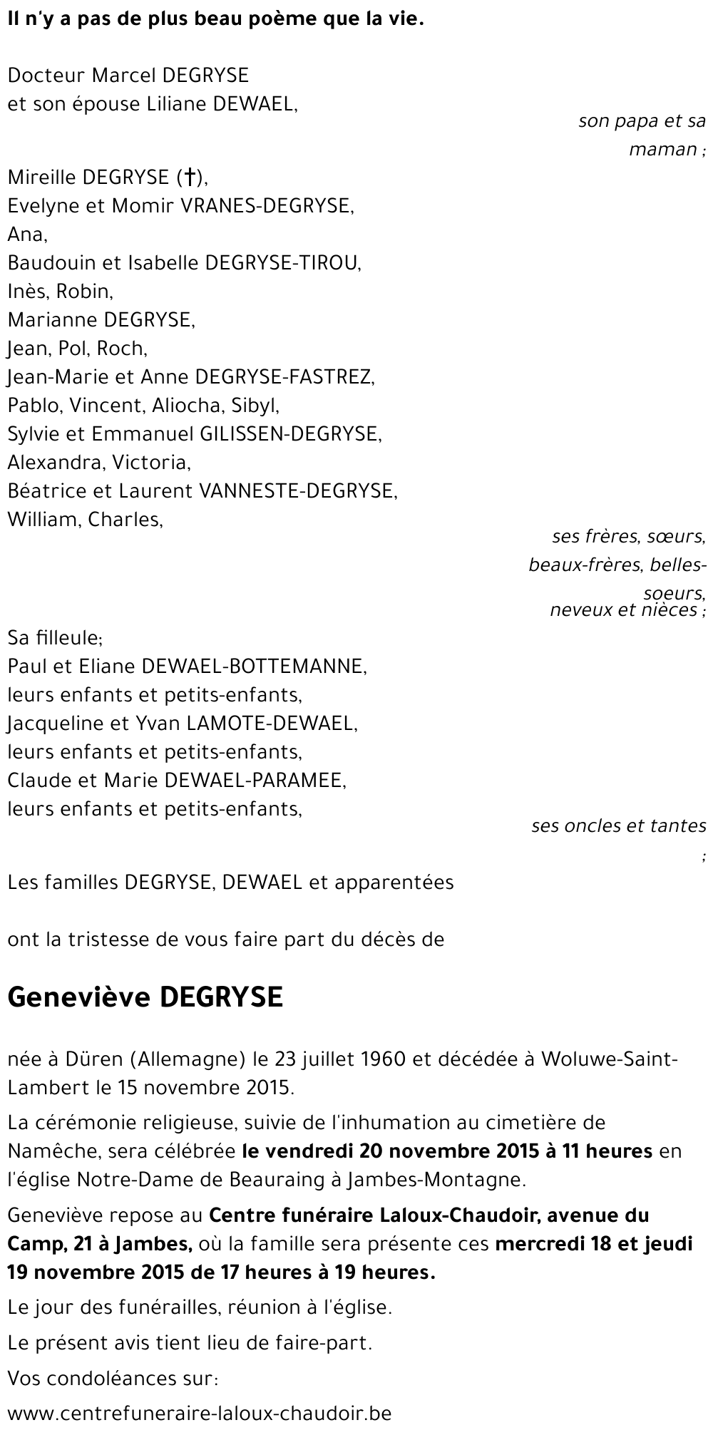 Geneviève DEGRYSE