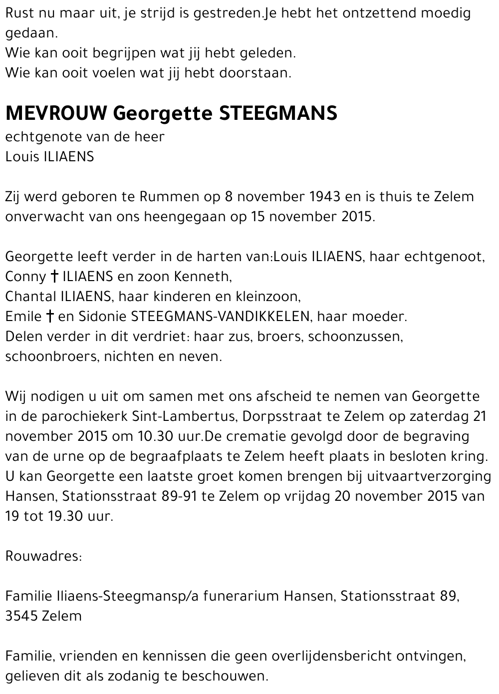 Georgette STEEGMANS