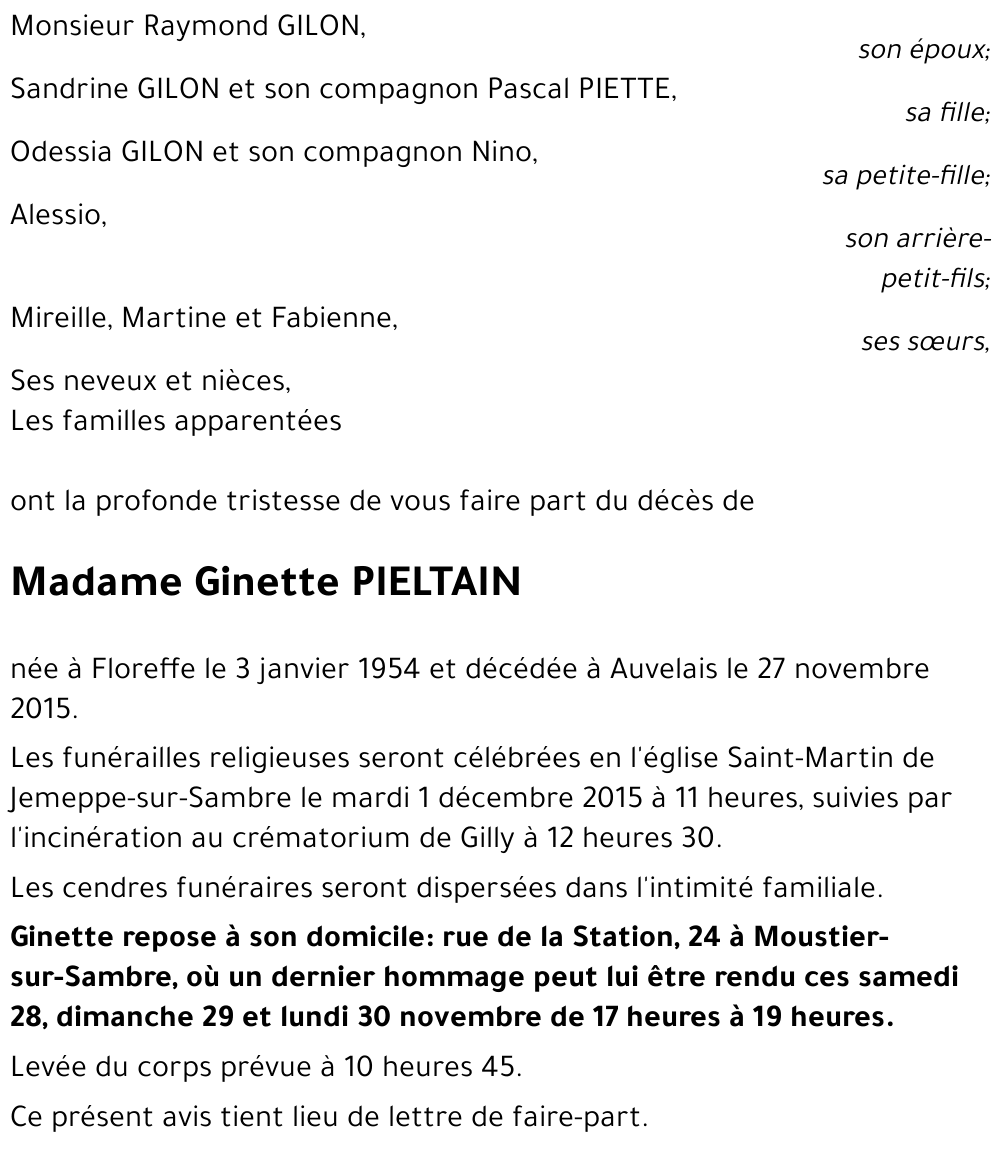 Ginette PIELTAIN