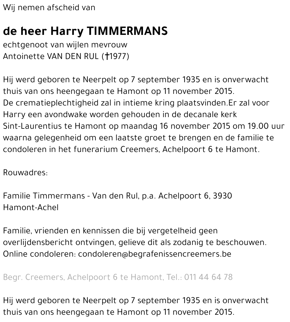 Harry Timmermans