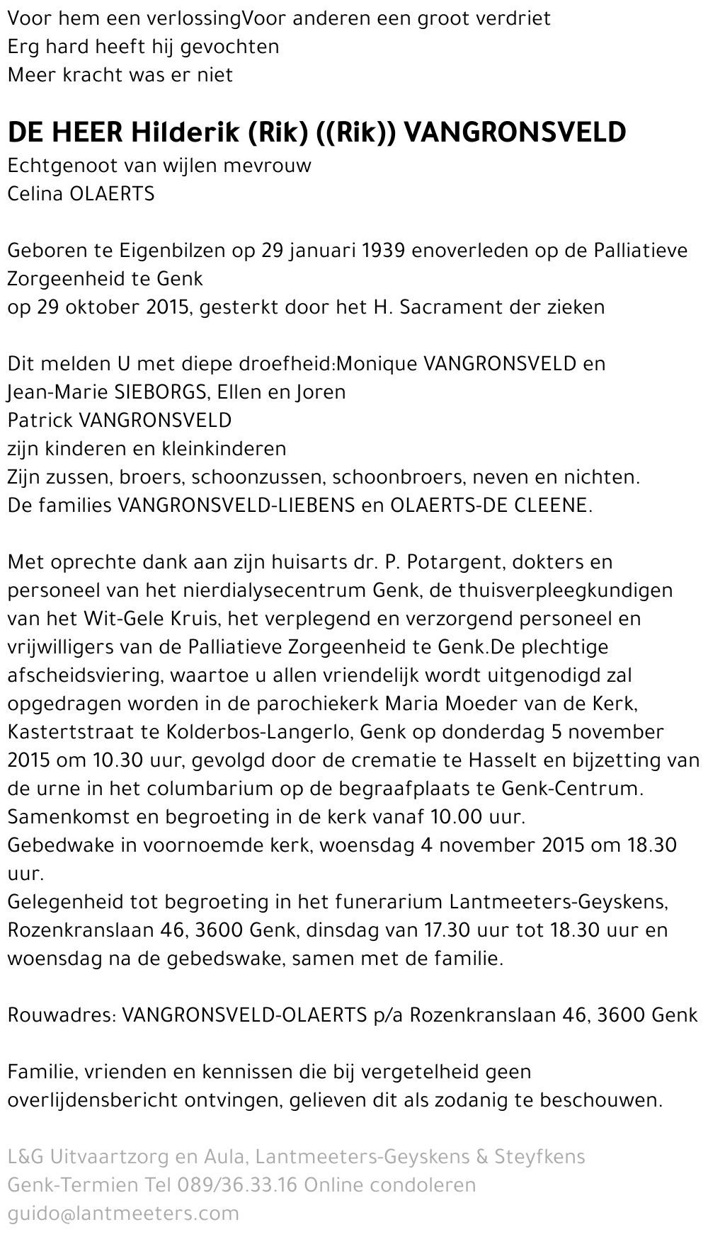 Hilderik VANGRONSVELD