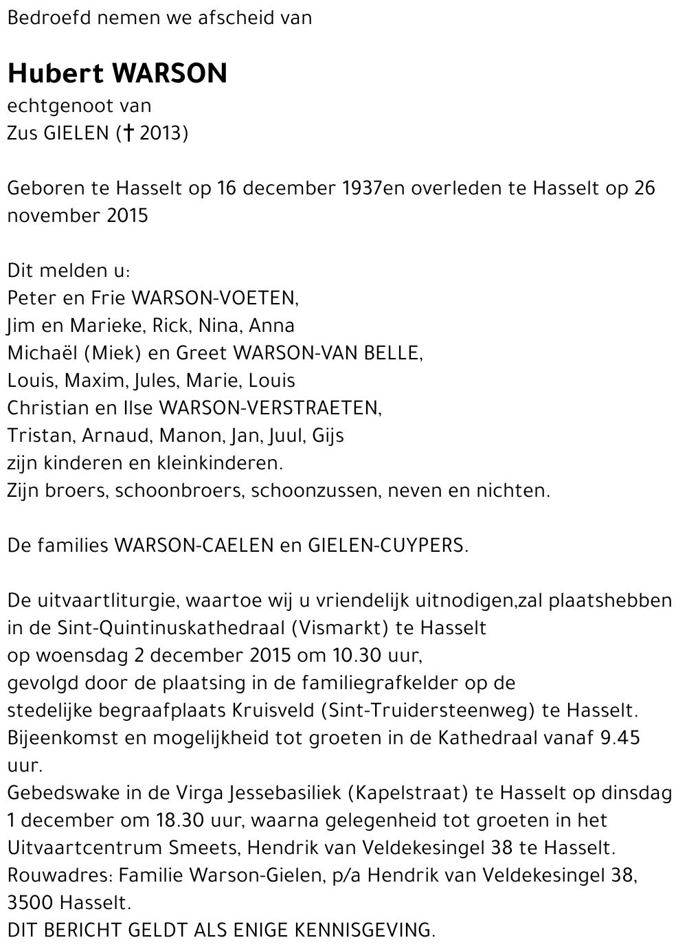 Hubert Warson