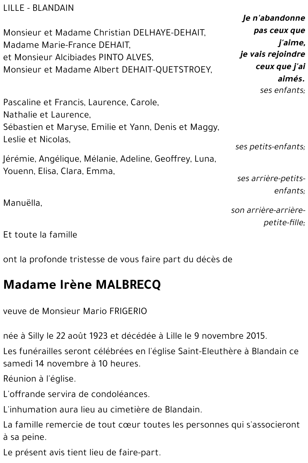 Irène MALBRECQ