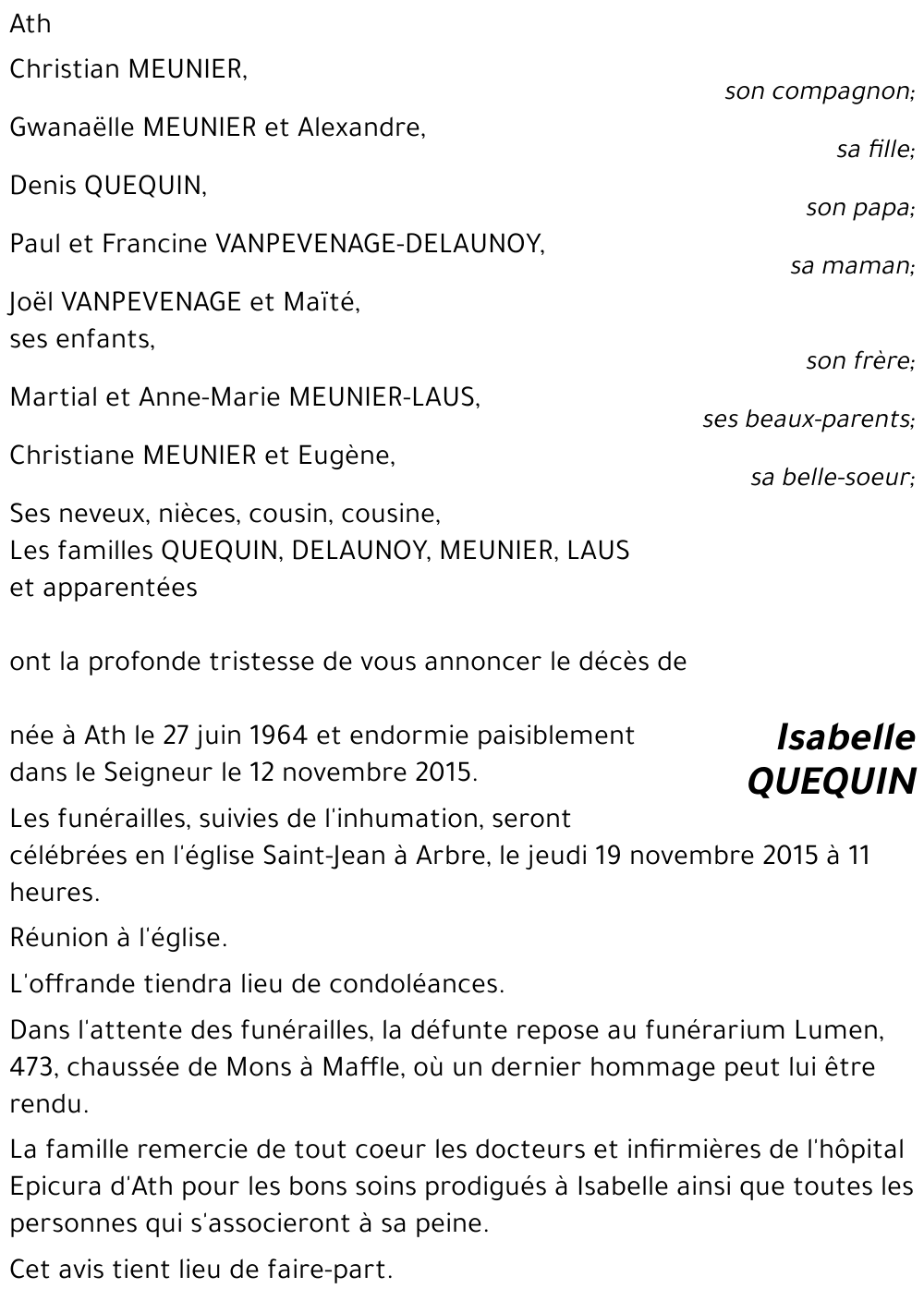 Isabelle QUEQUIN