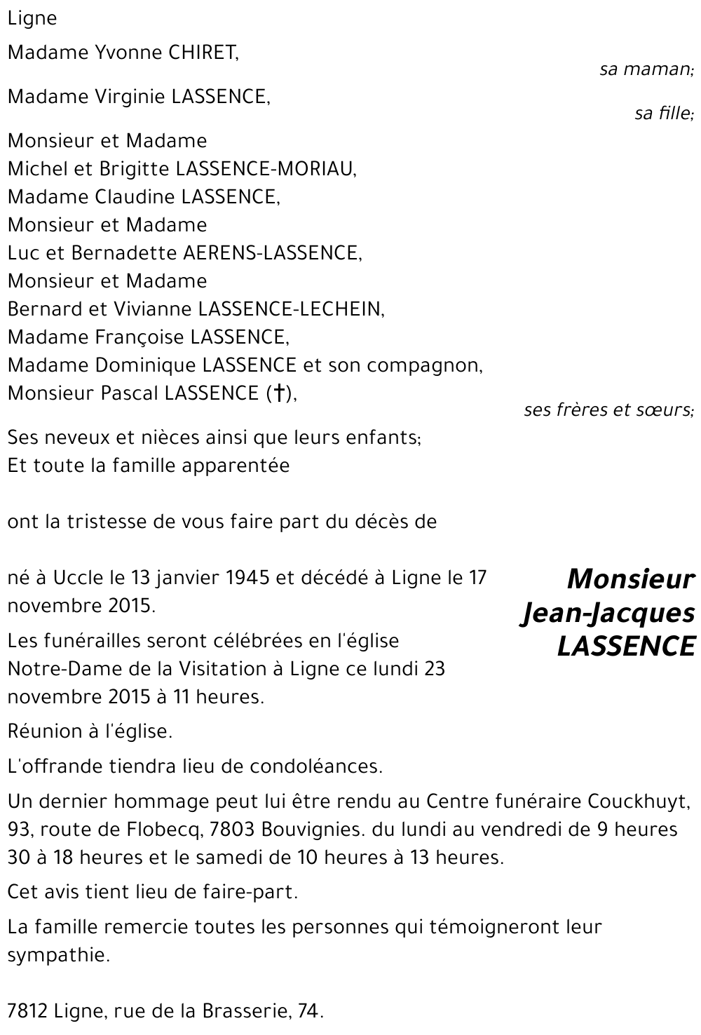 Jean-Jacques LASSENCE