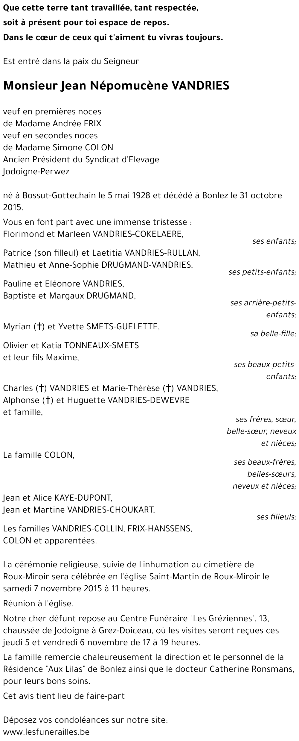 Jean Népomucène VANDRIES