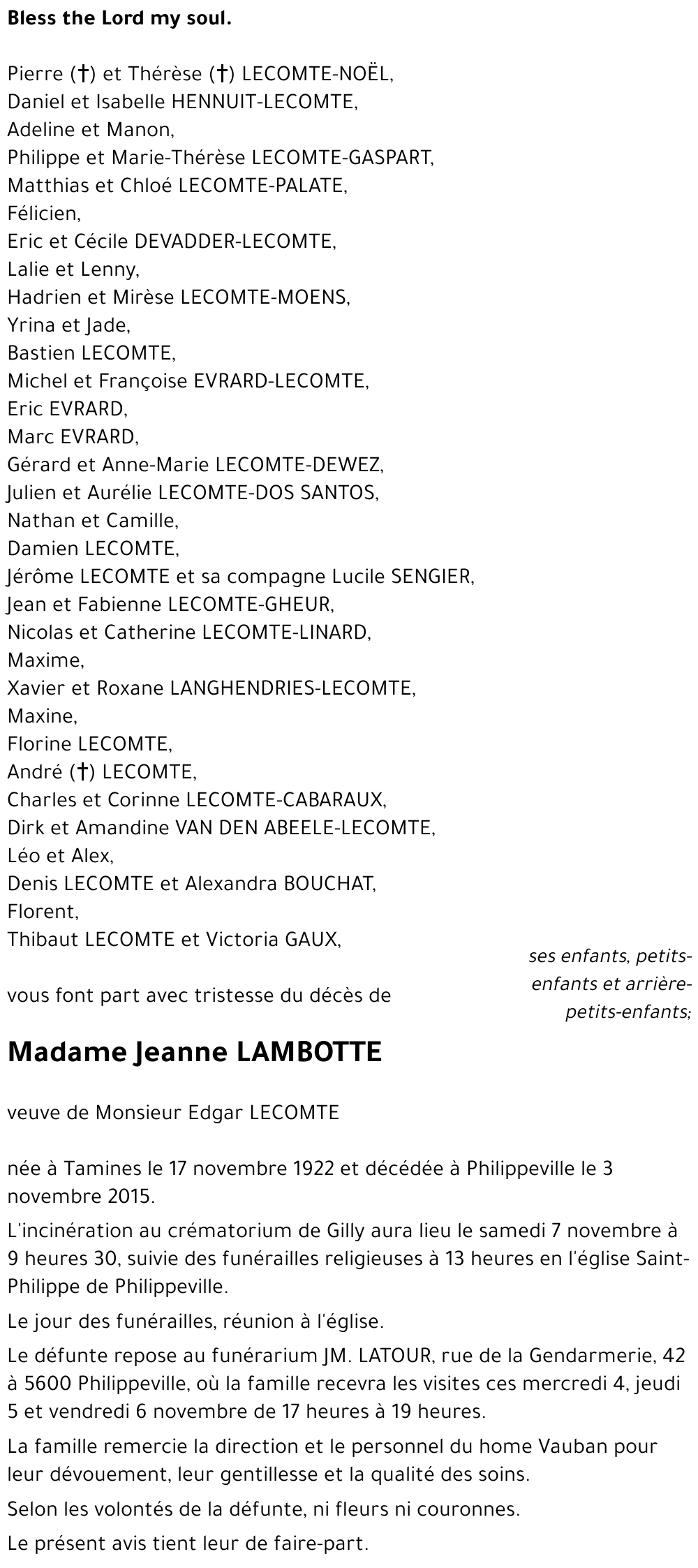 Jeanne LAMBOTTE