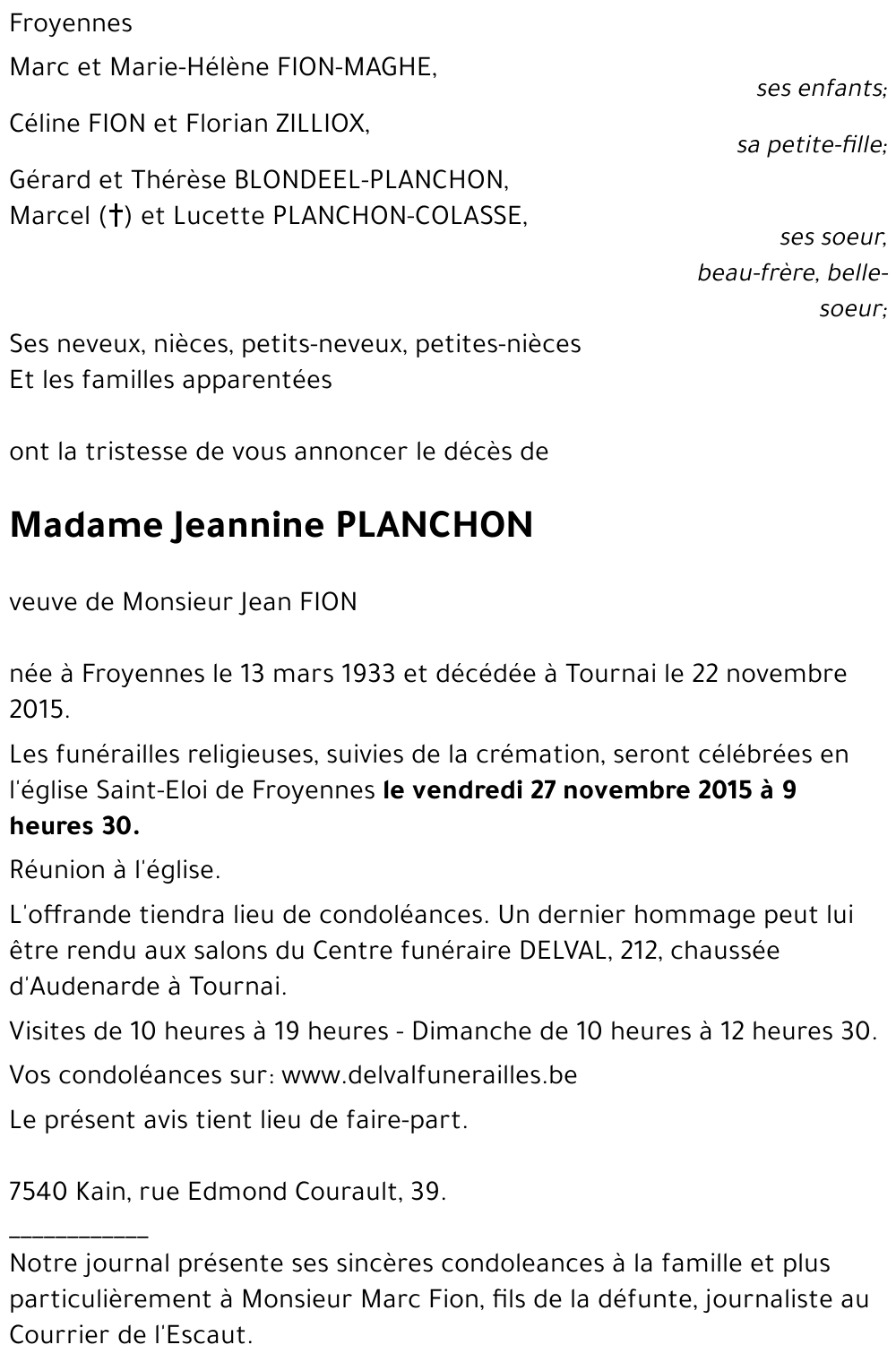 Jeannine PLANCHON