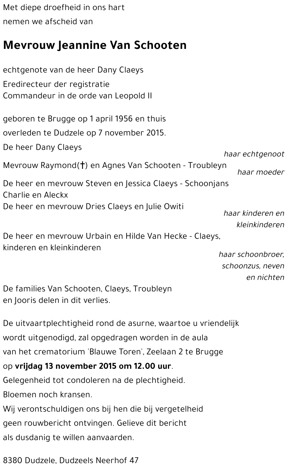 Jeannine Van Schooten