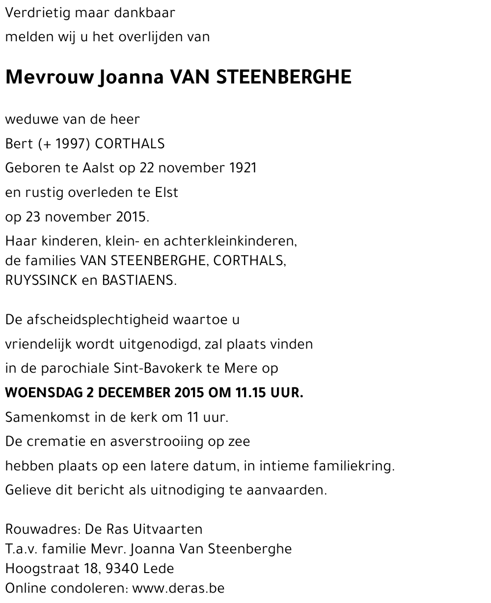 Joanna Van Steenberghe