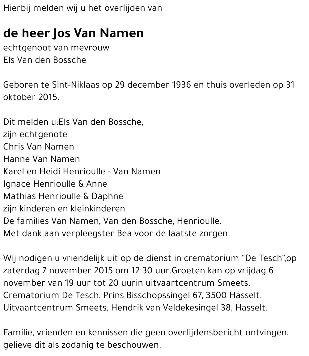 Jos Van Namen