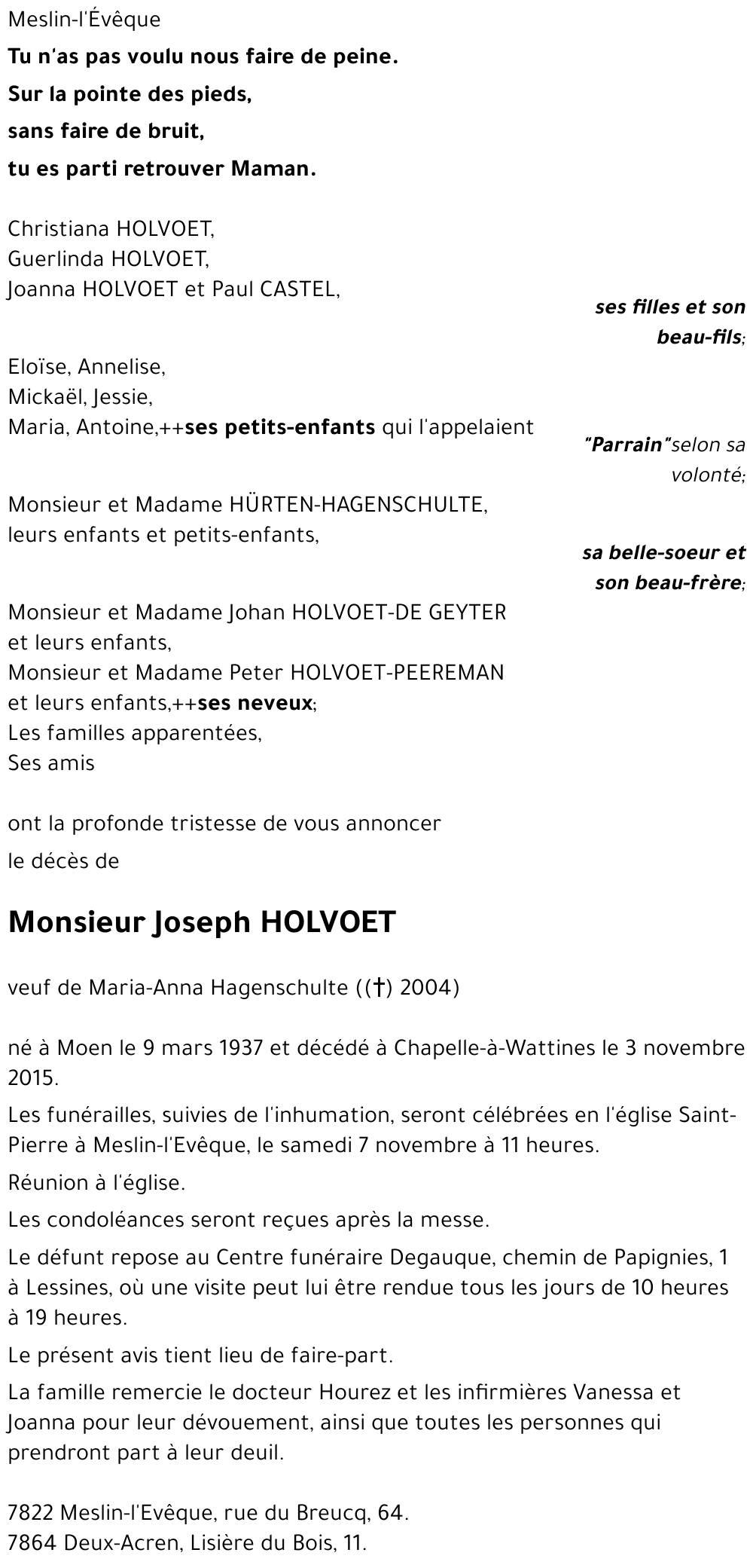 Joseph HOLVOET