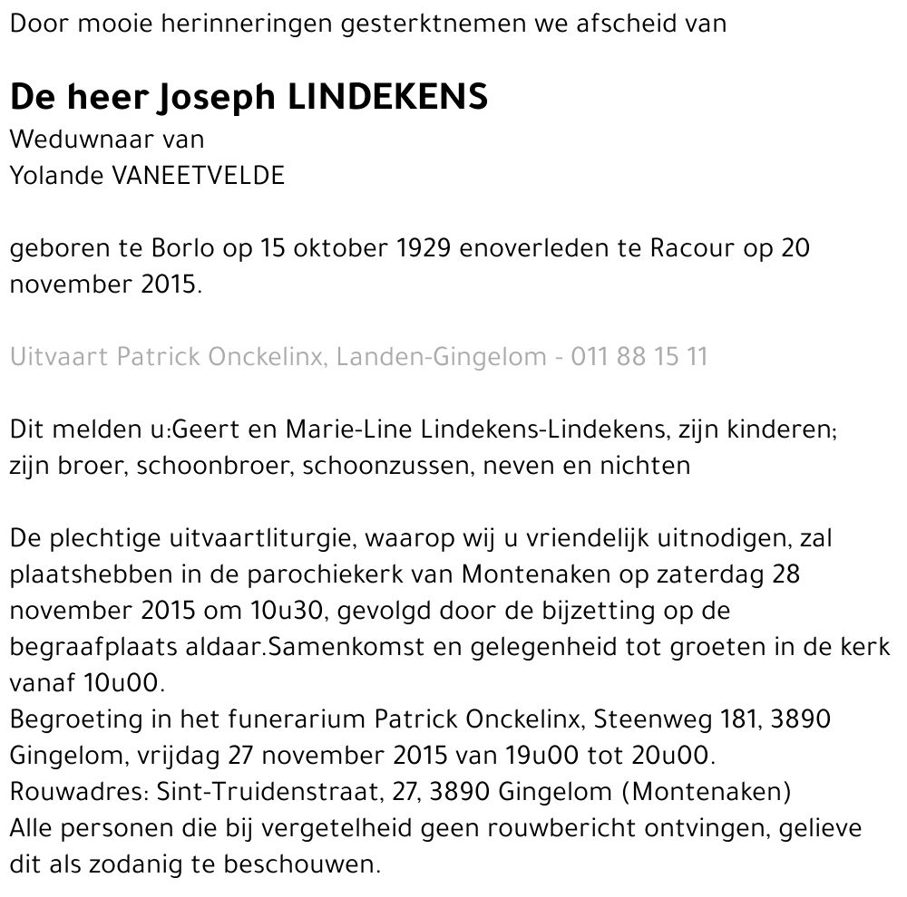 Joseph Lindekens