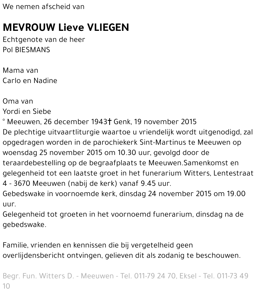 Lieve Vliegen