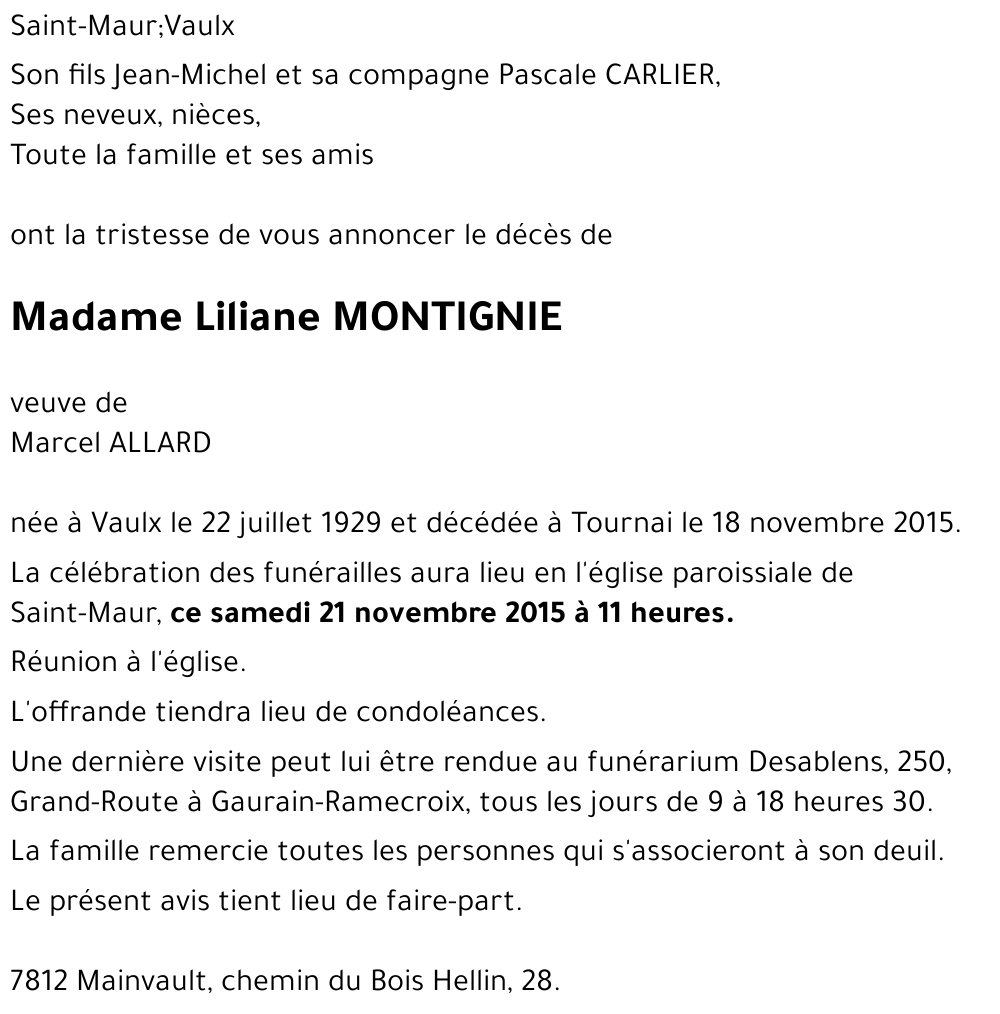 Liliane MONTIGNIE