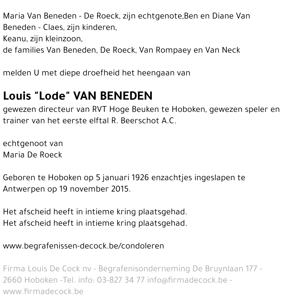 Louis Van Beneden