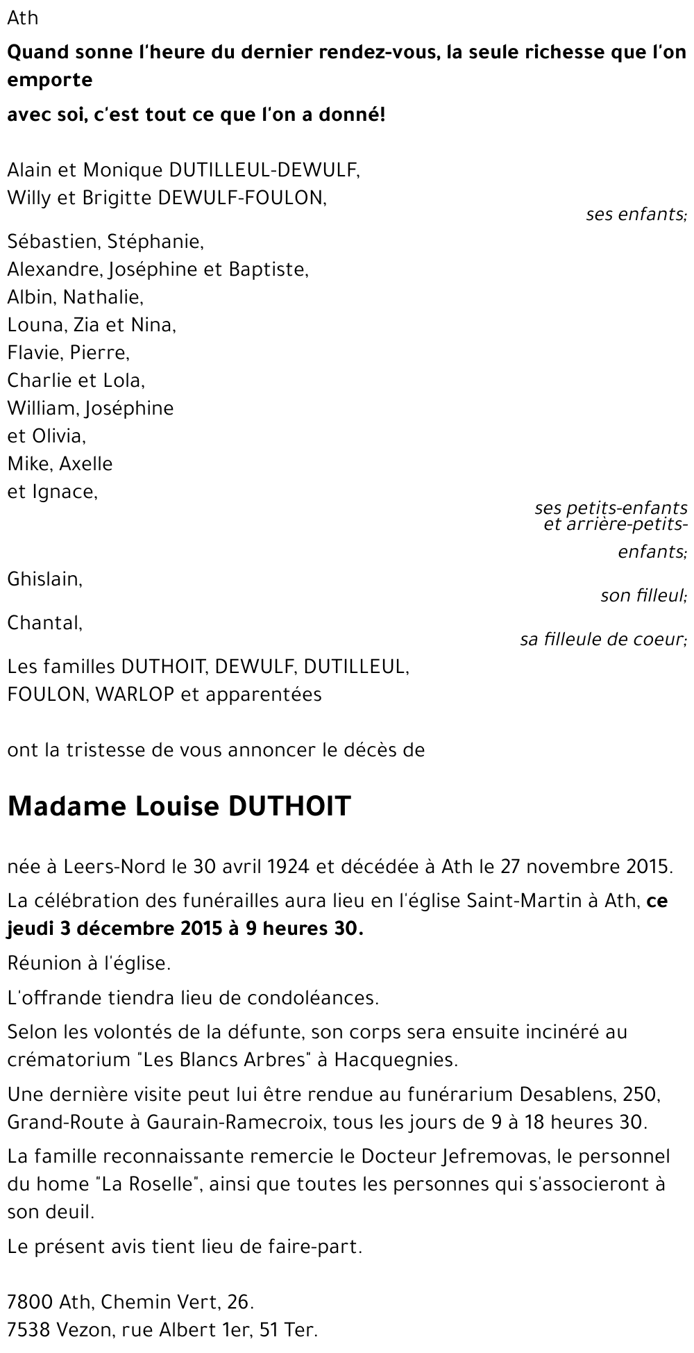 Louise DUTHOIT