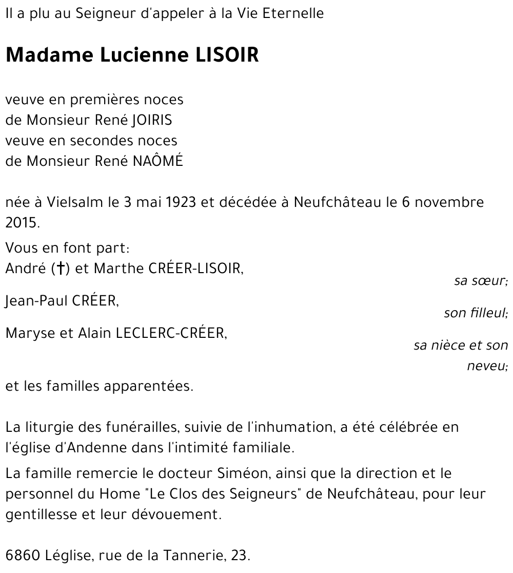 Lucienne LISOIR