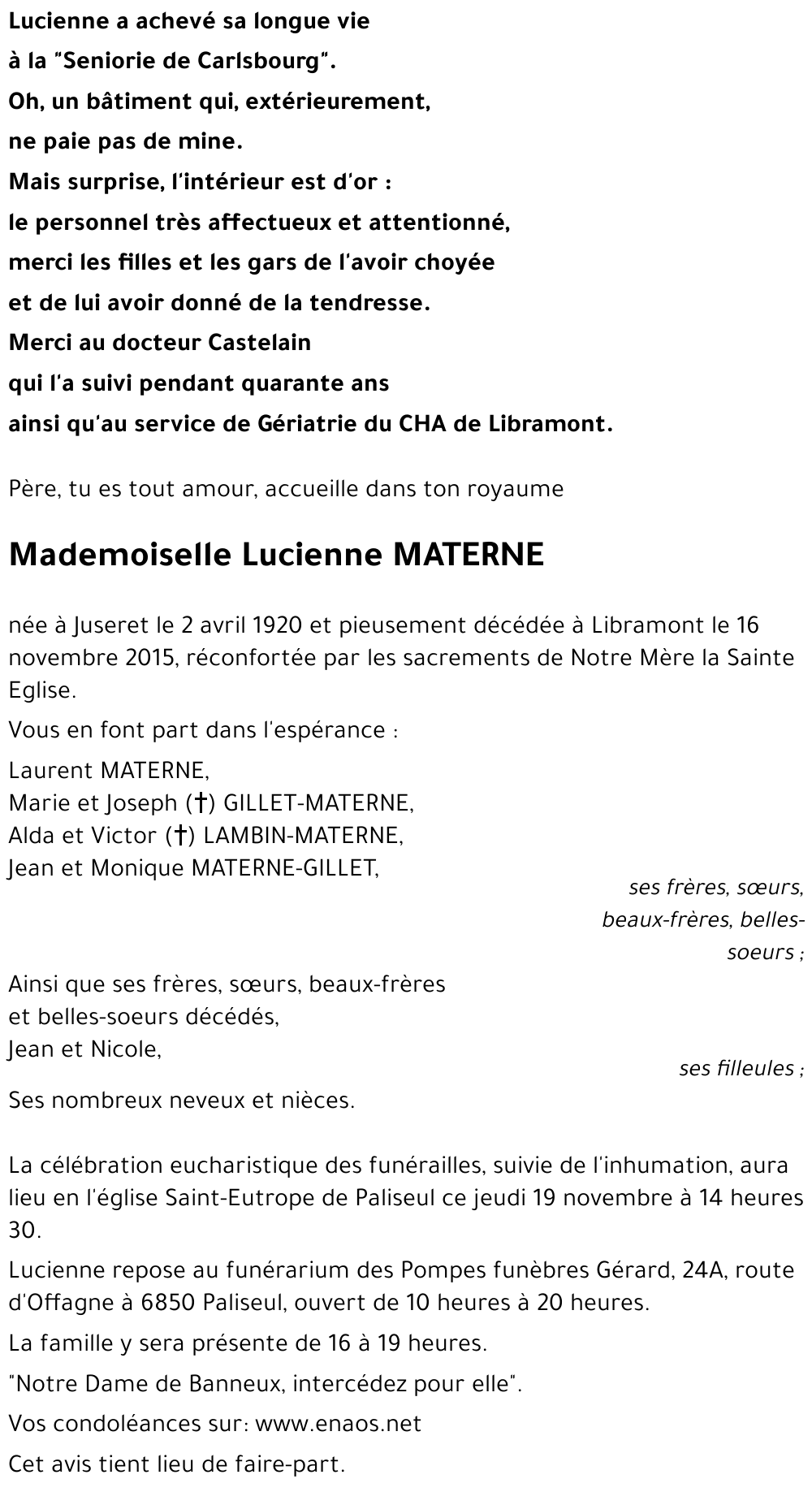 Lucienne MATERNE