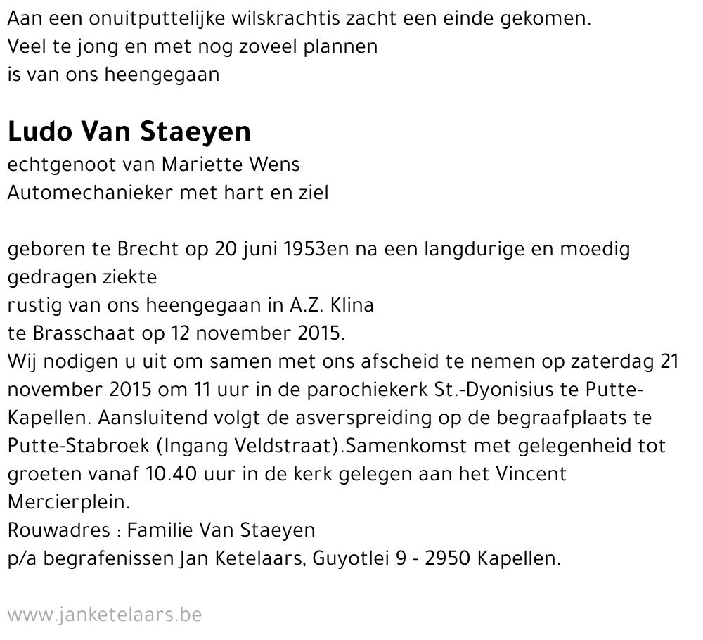 Ludo Van Staeyen