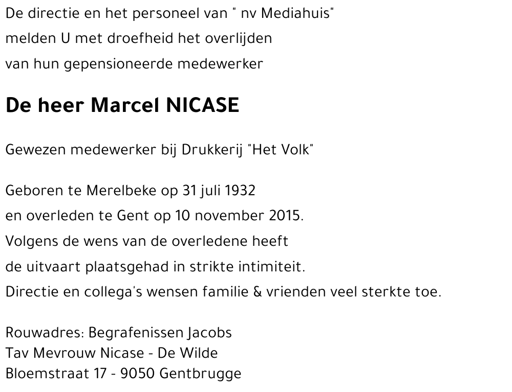 Marcel NICASE