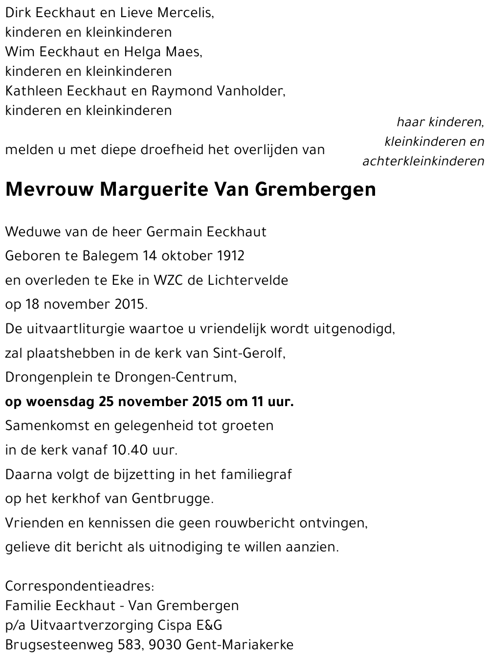 Marguerite Van Grembergen