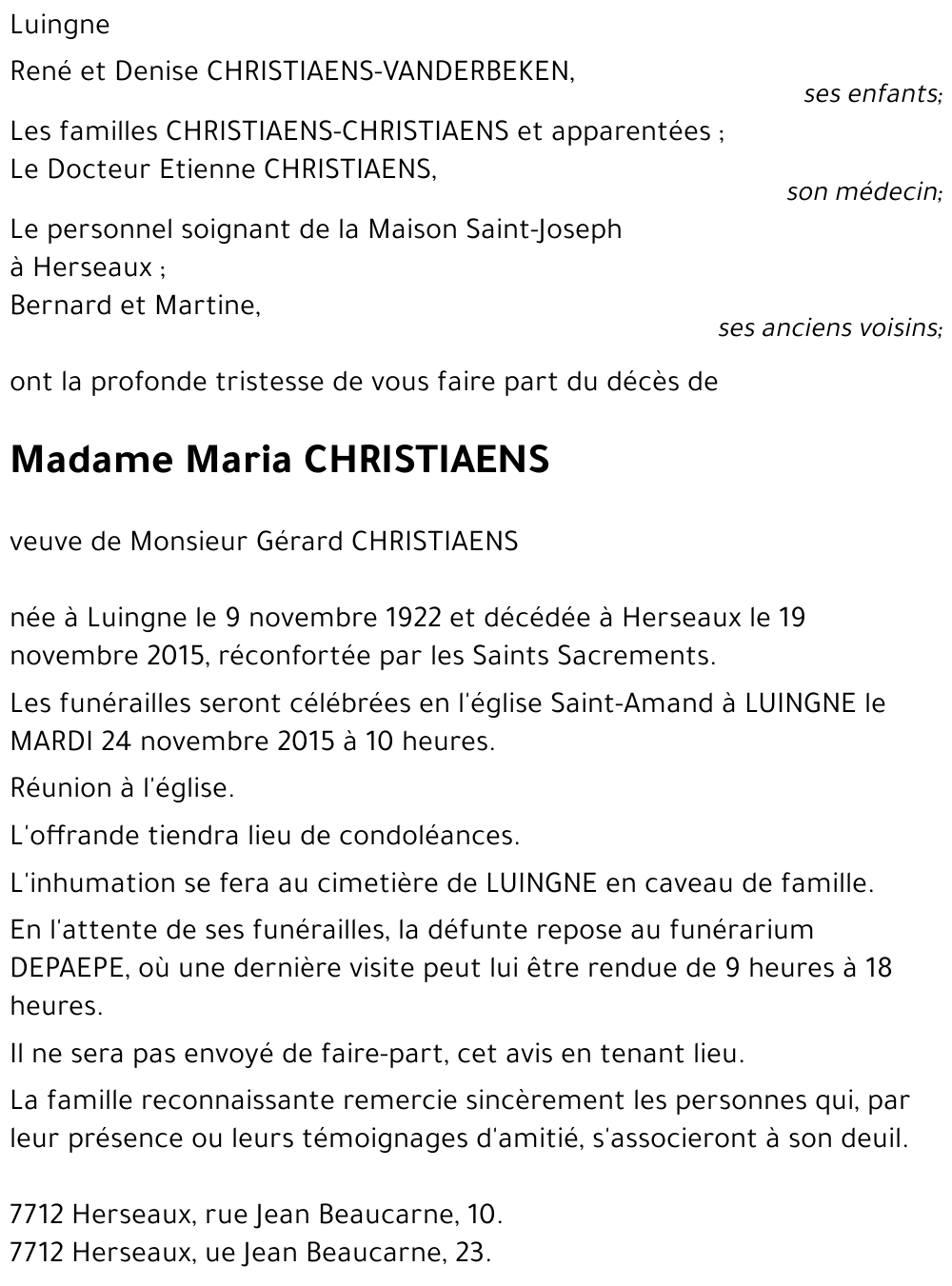 Maria CHRISTIAENS