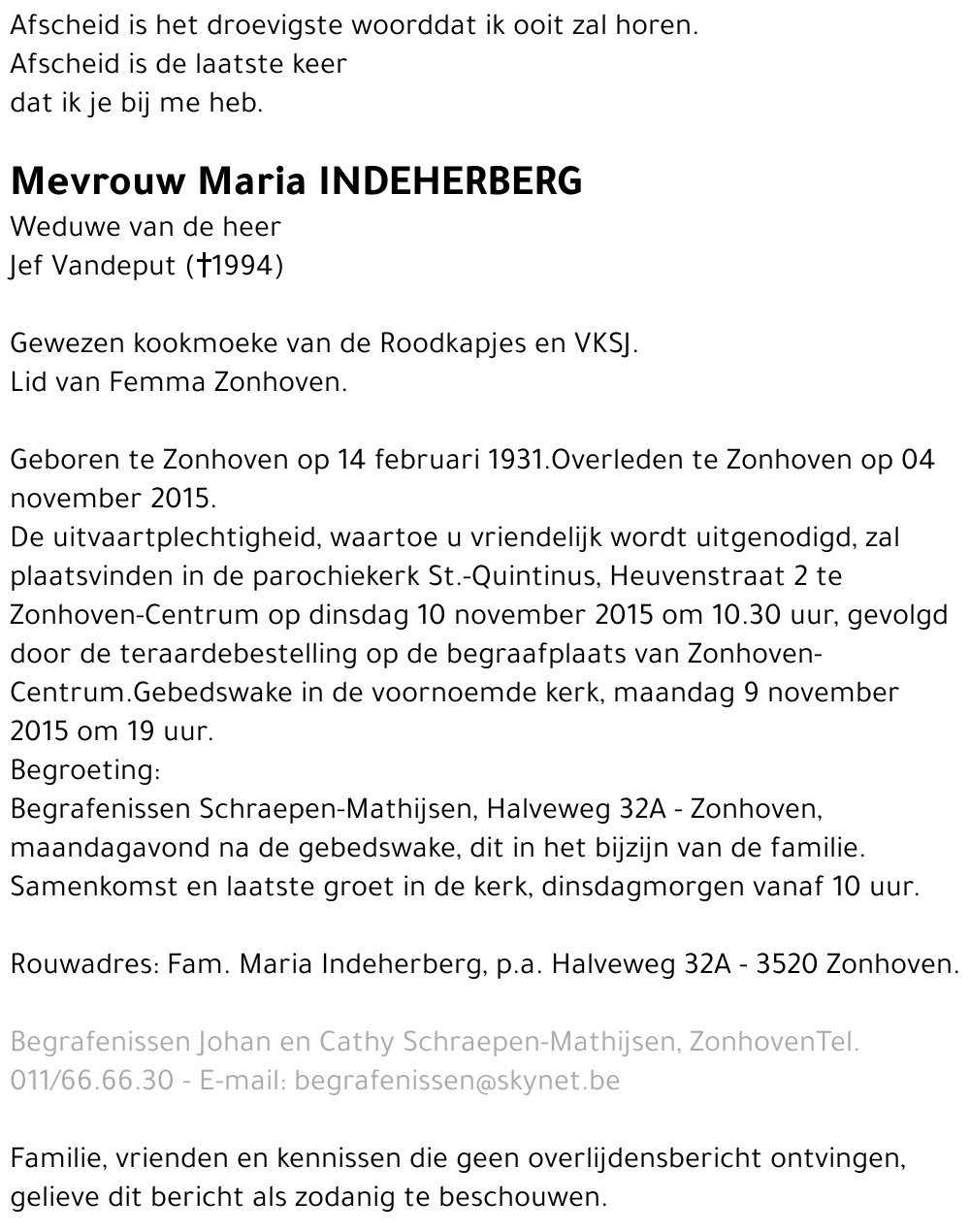 Maria Indeherberg