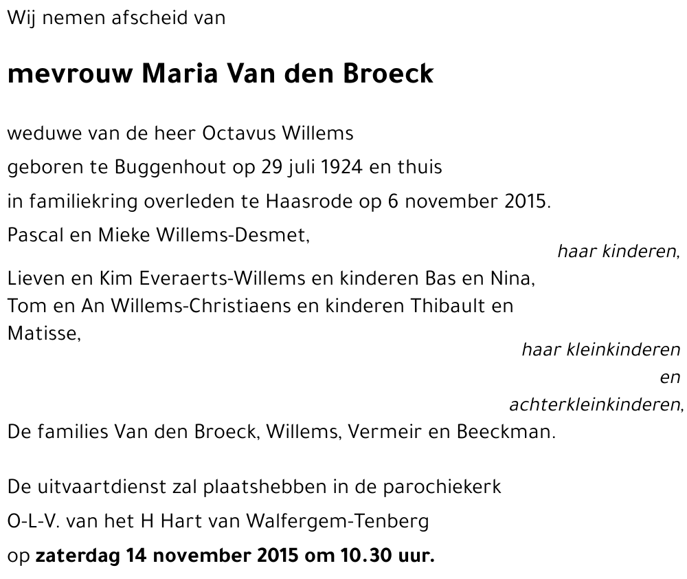 Maria Van den Broeck