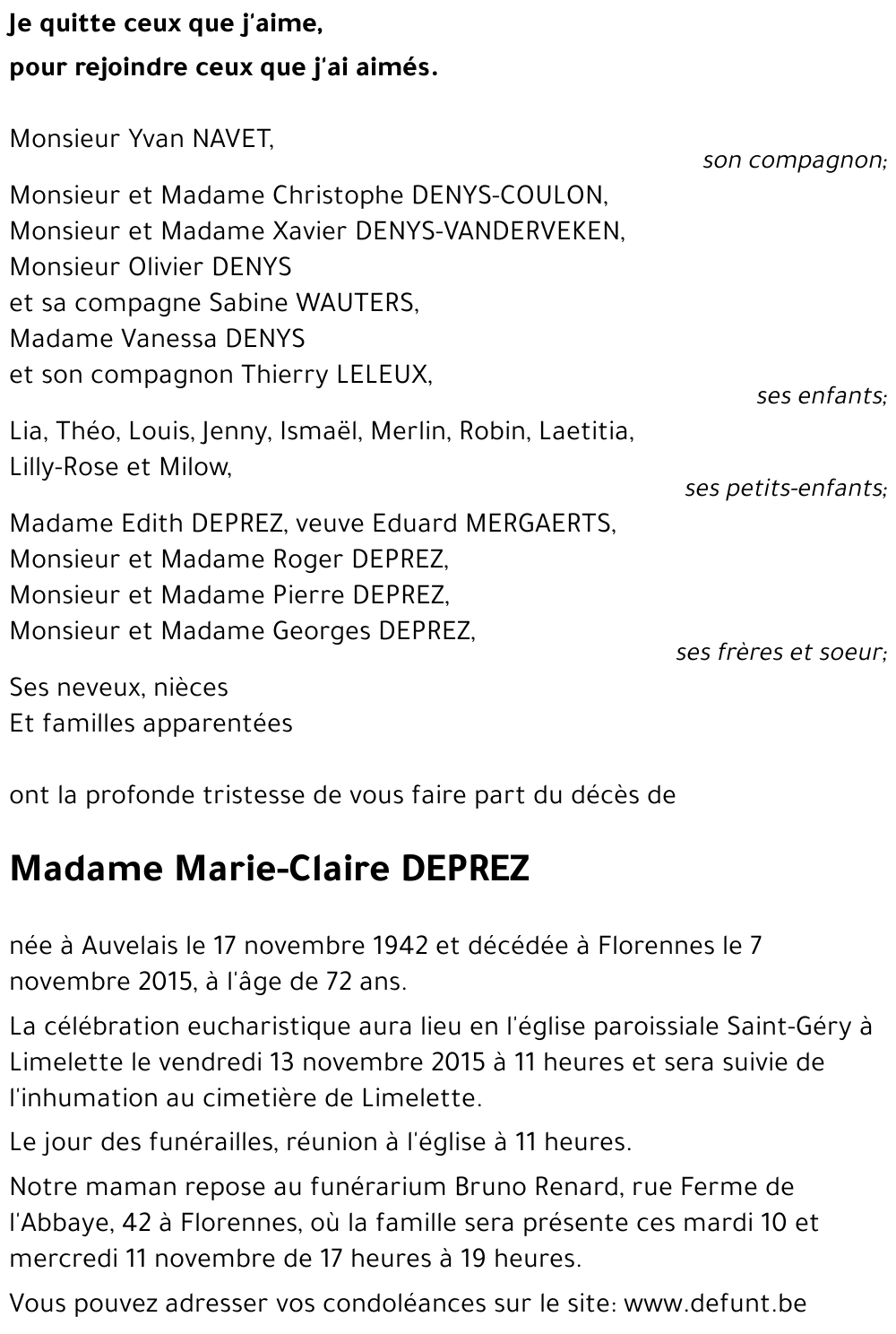 MARIE-CLAIRE DEPREZ