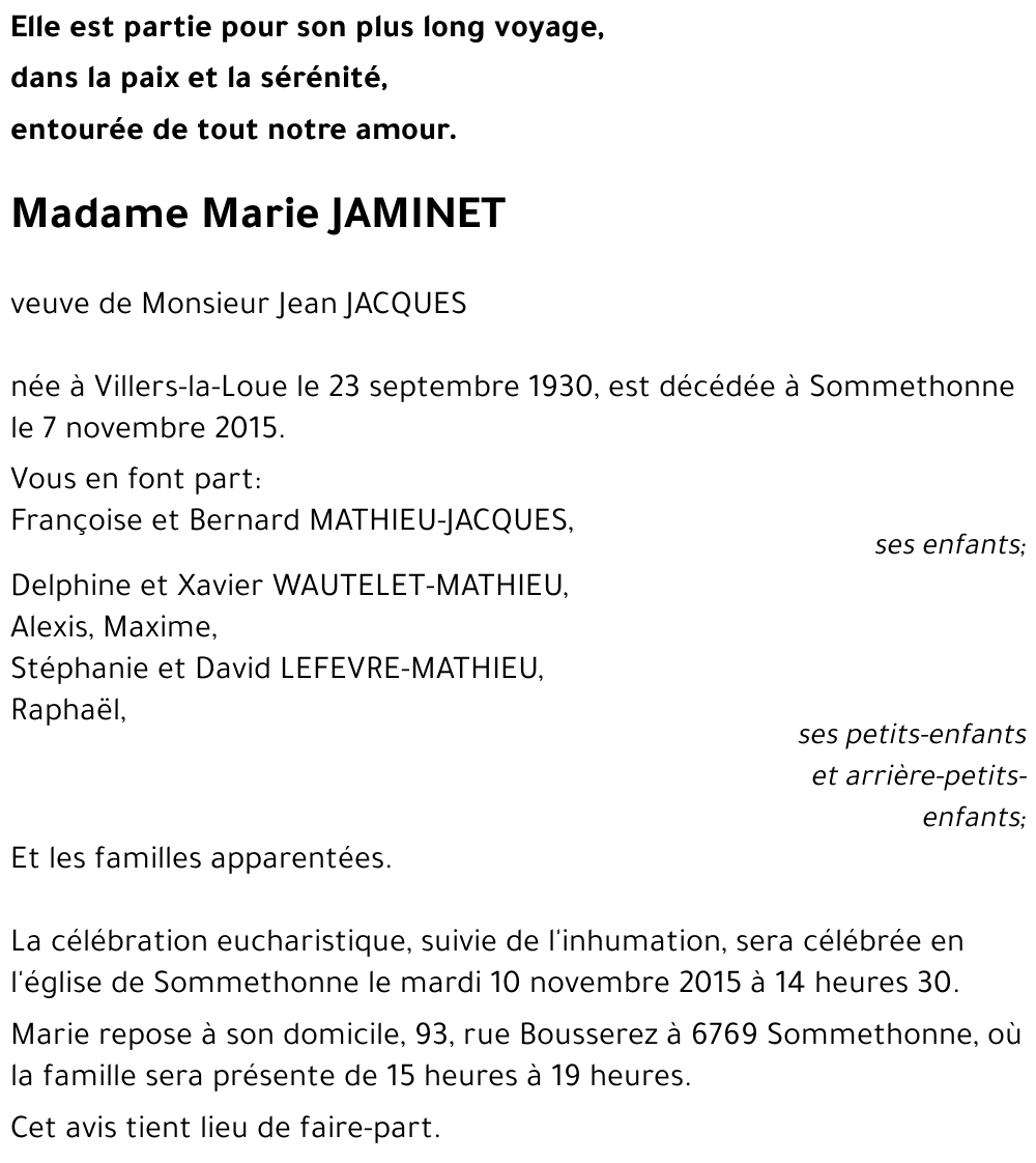 Marie JAMINET