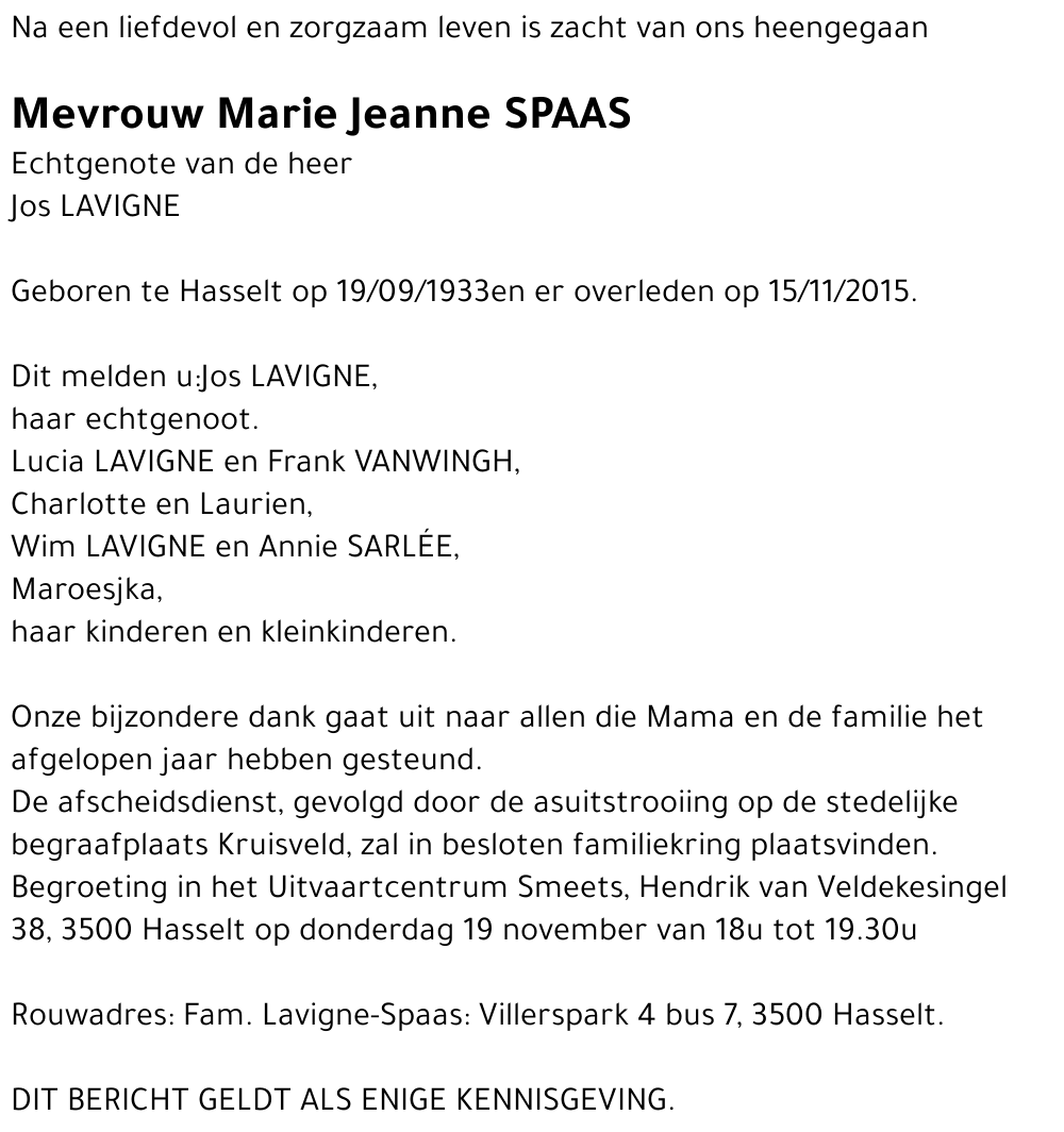 Marie Jeanne Spaas