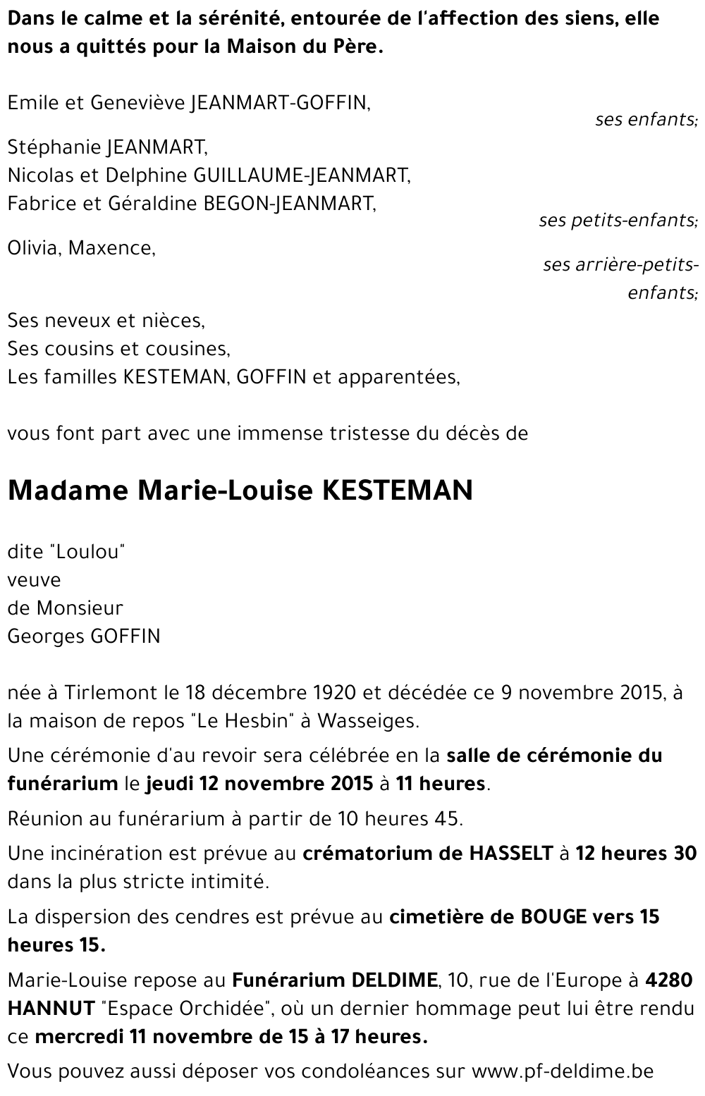 Marie-Louise KESTEMAN