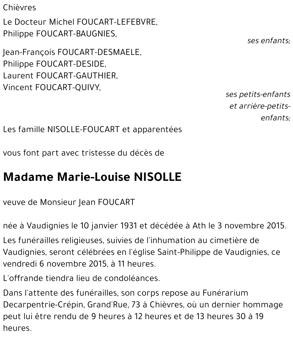 Marie-Louise NISOLLE