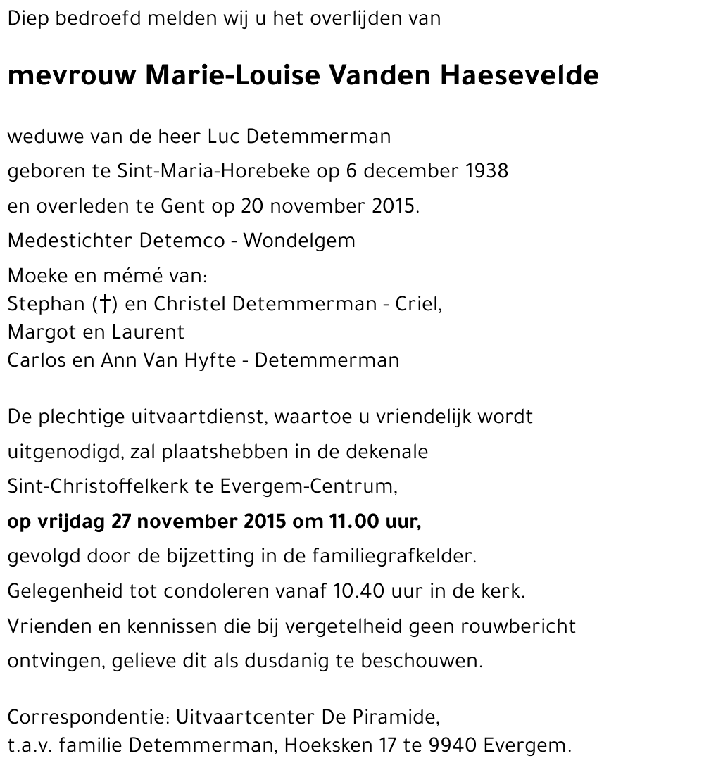 Marie-Louise Vanden Haesevelde