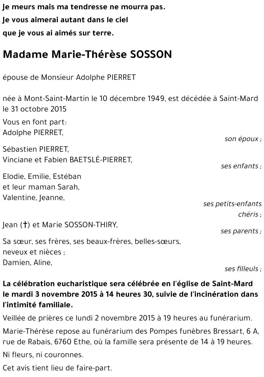 Marie-Thérèse SOSSON 
