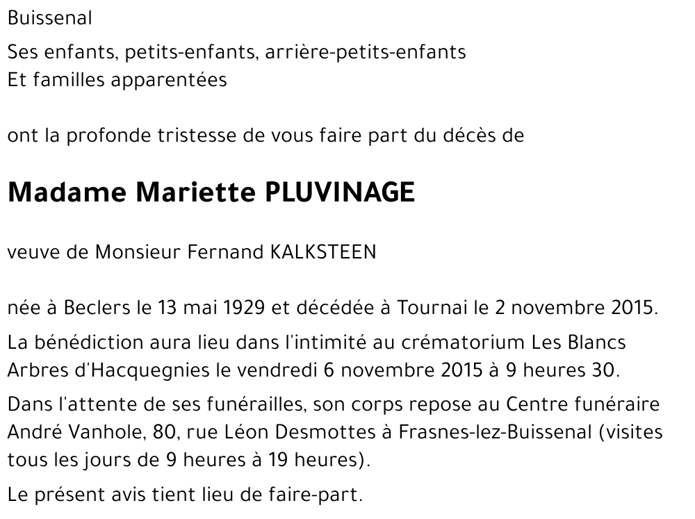 Mariette PLUVINAGE