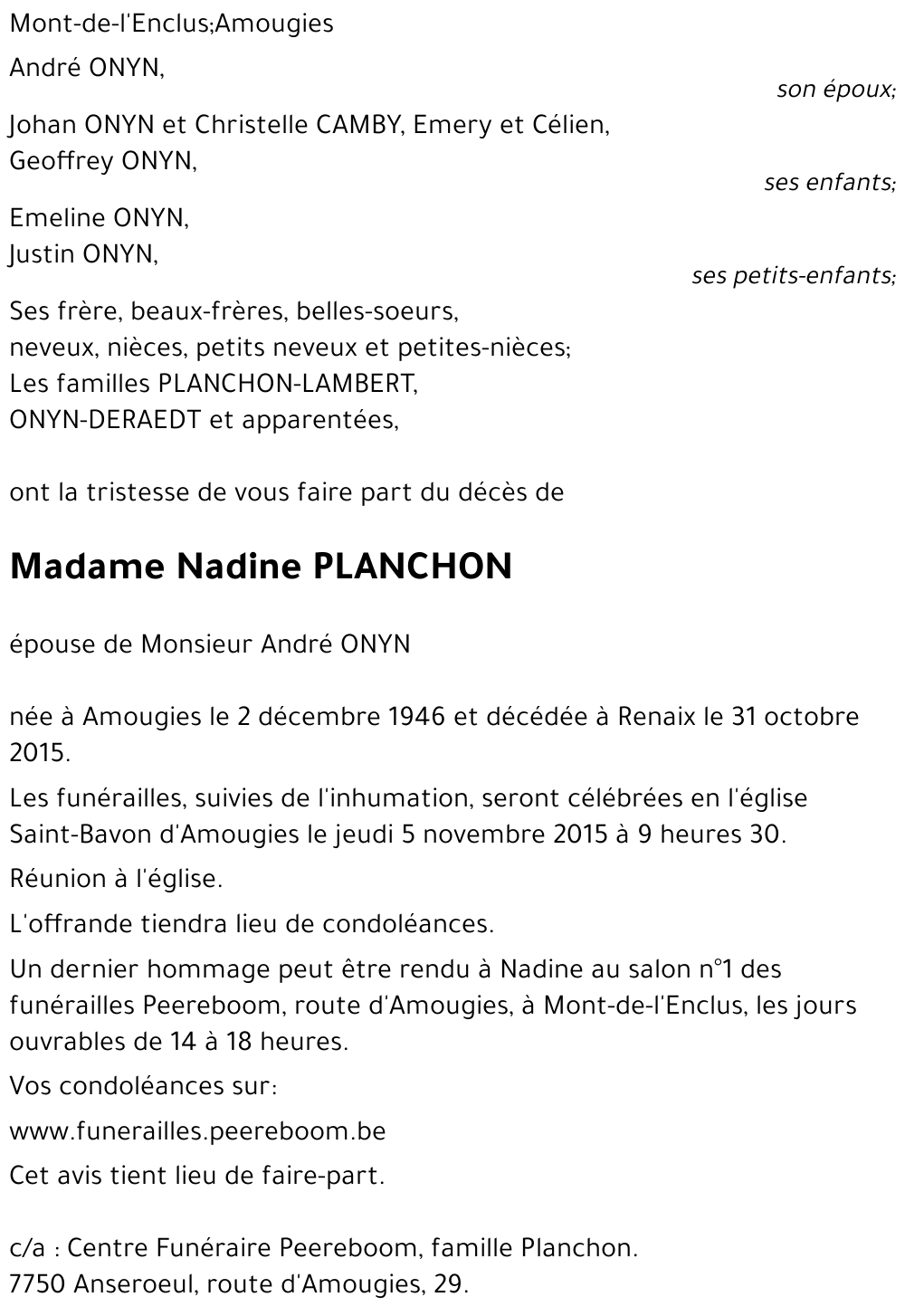 Nadine PLANCHON