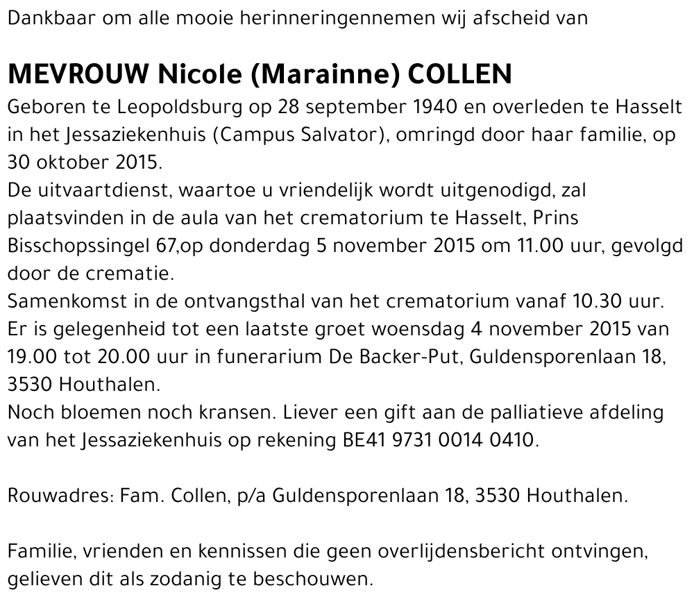 Nicole COLLEN