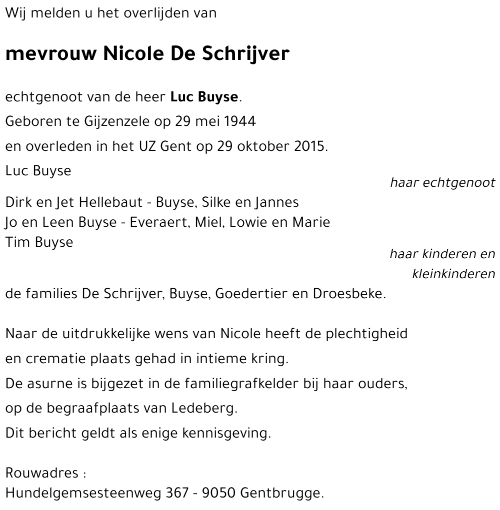 Nicole De Schrijver