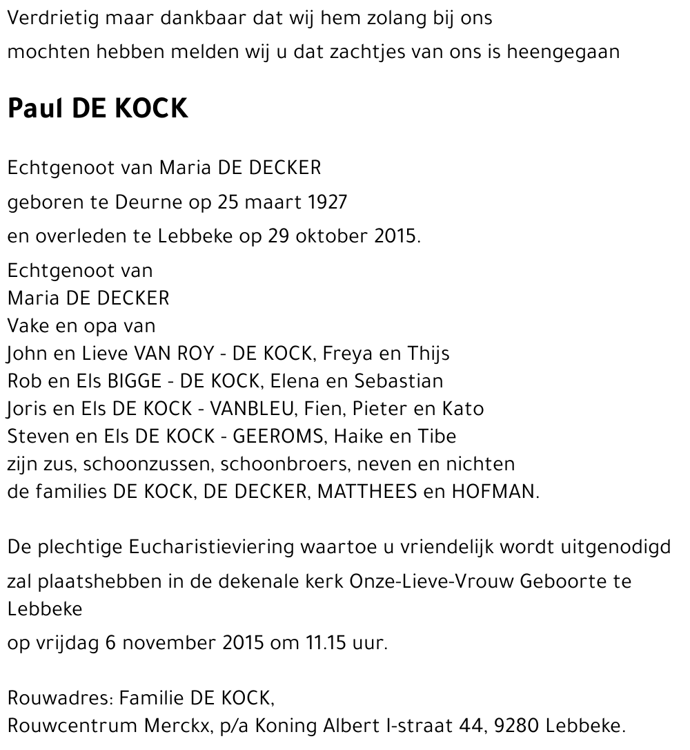 Paul DE KOCK