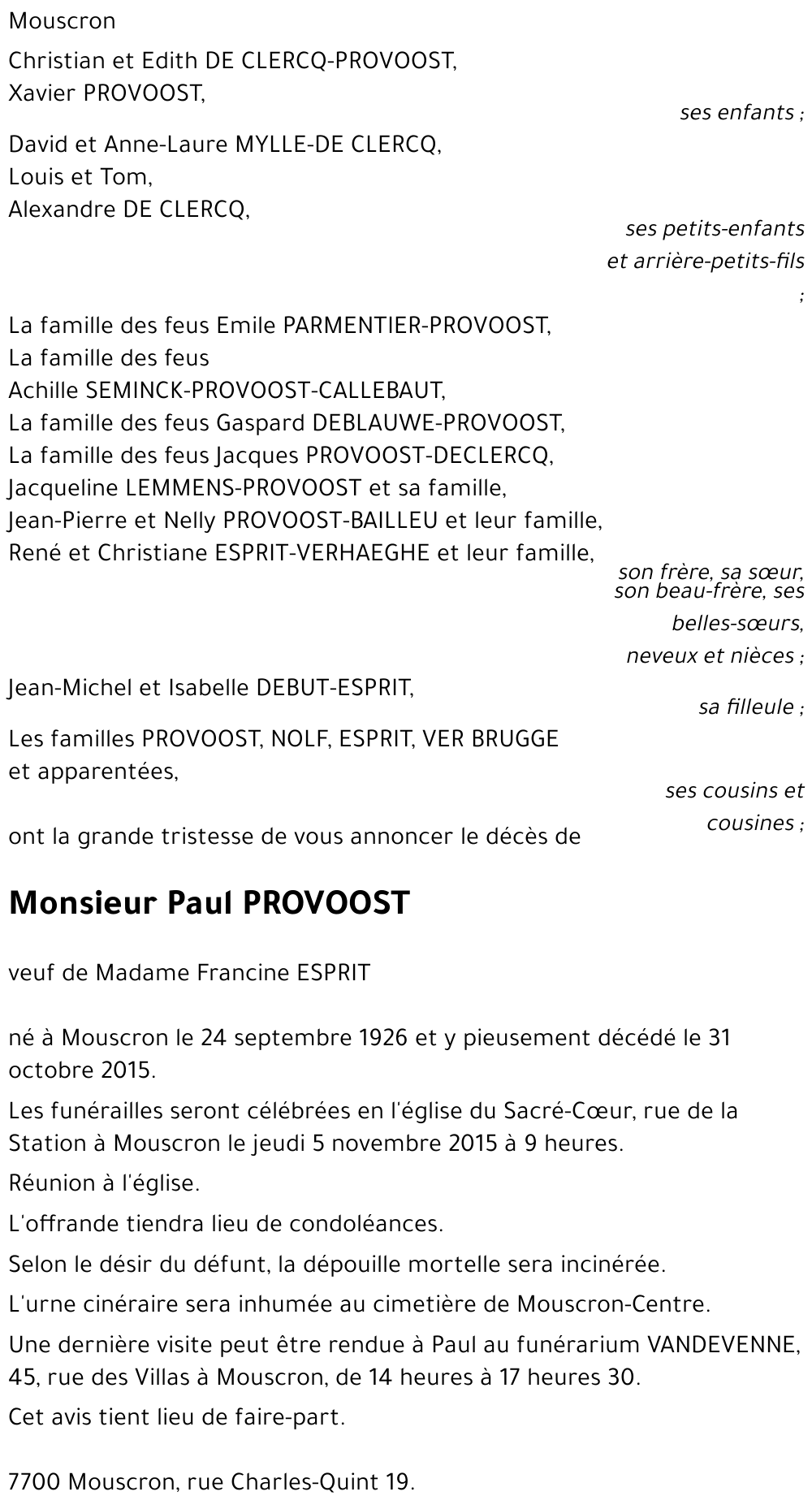 Paul PROVOOST
