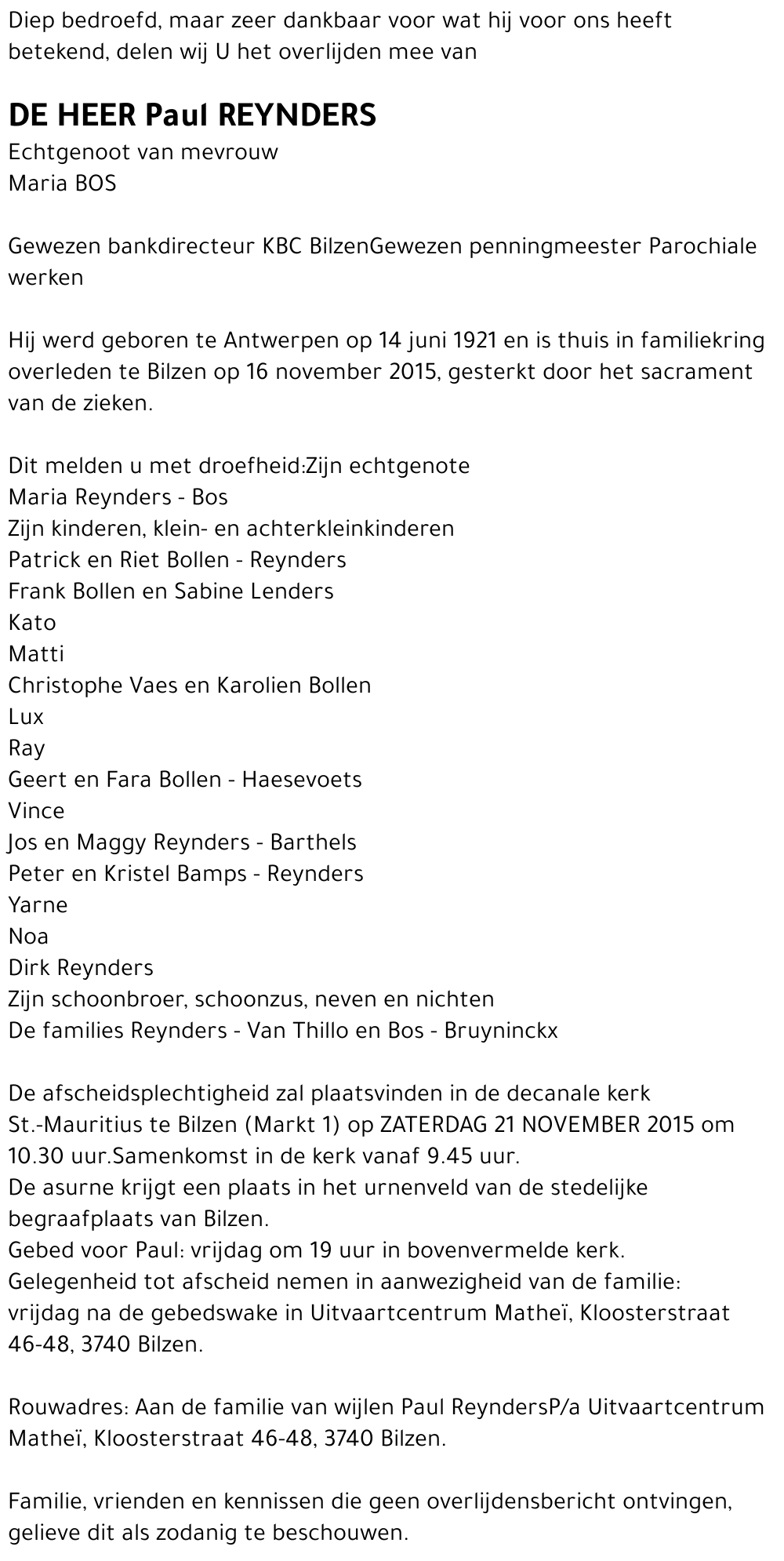 Paul REYNDERS