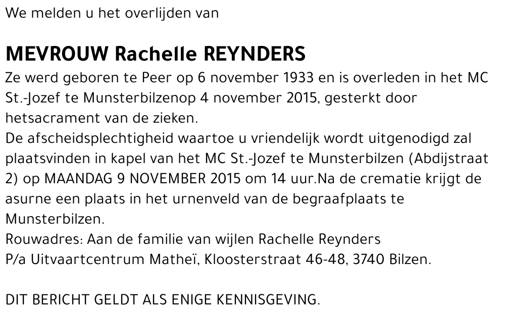 Rachelle REYNDERS